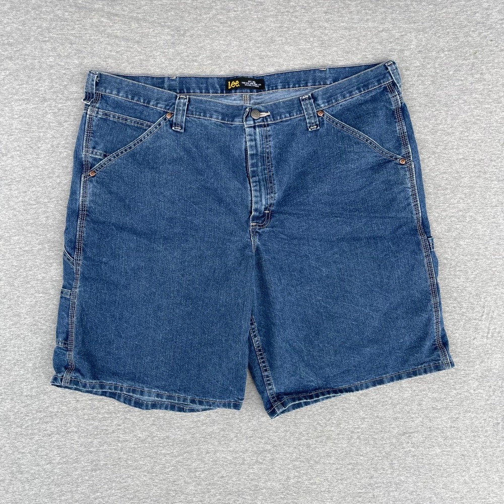 Lee Men's Carpenter Denim Shorts Size 42 Blue Workwear Utility Relaxed Fit